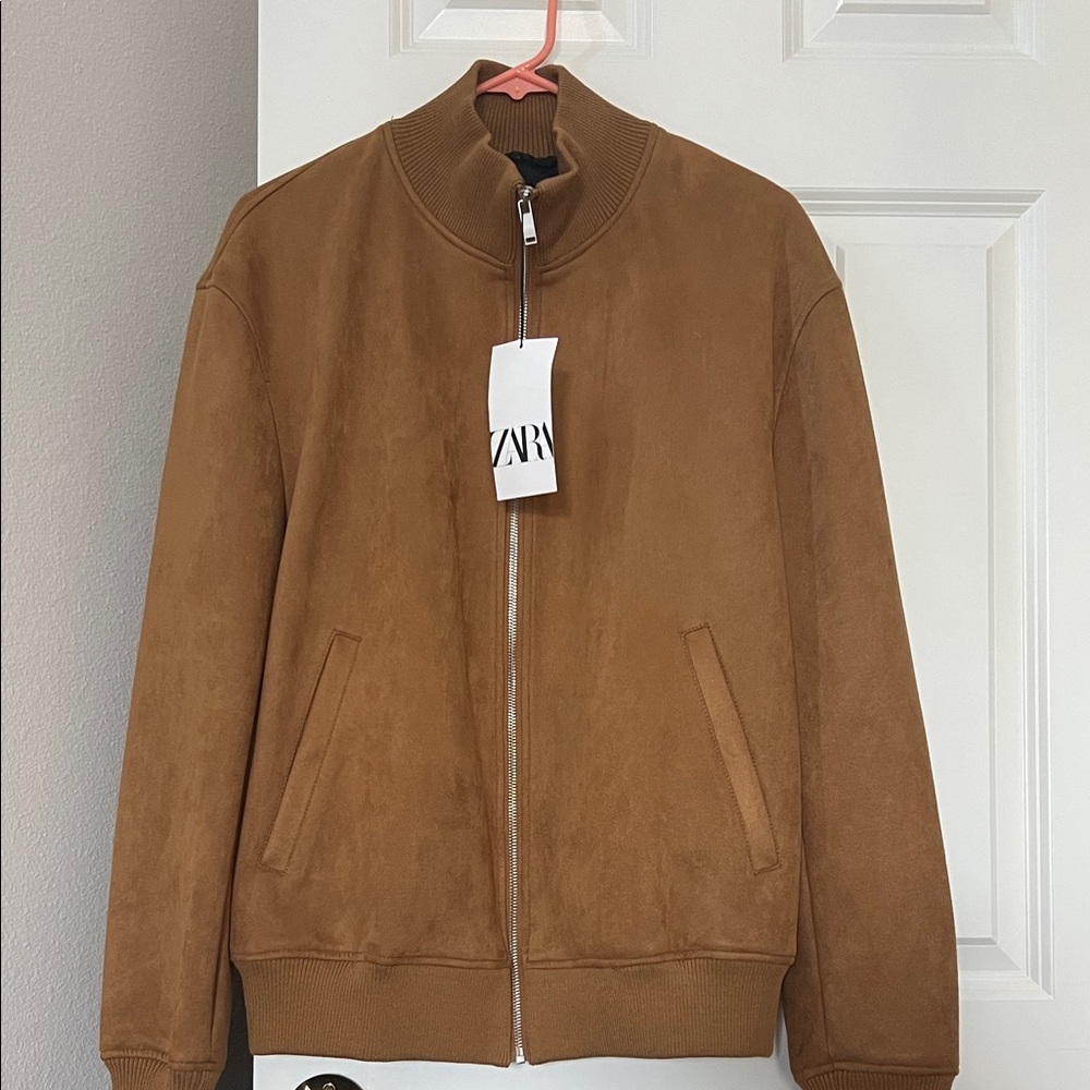 NWT Zara Men's Brown Bomber Jacket